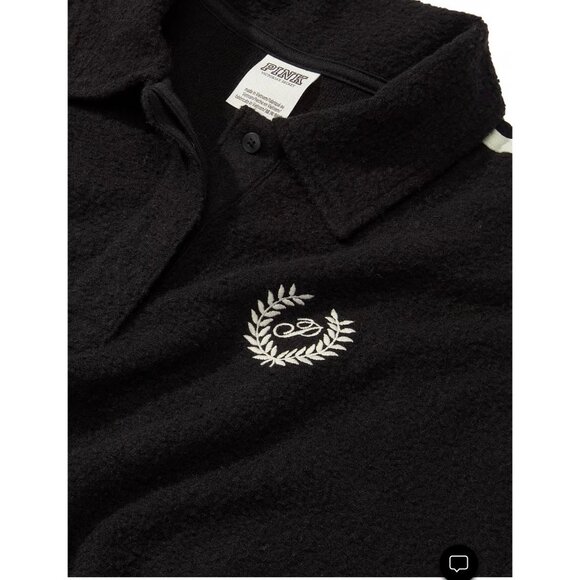 VICTORIA'S SECRET Fleece Cropped Polo Sweatshirt XL - Picture 2 of 15